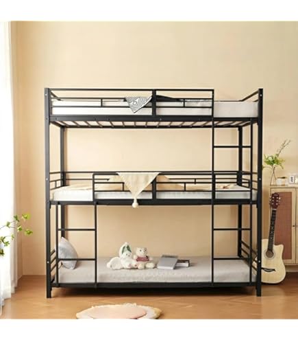 Amazon｜三段ベッド パイプベッド 分離可能 スチールベッド 子供部屋 3
